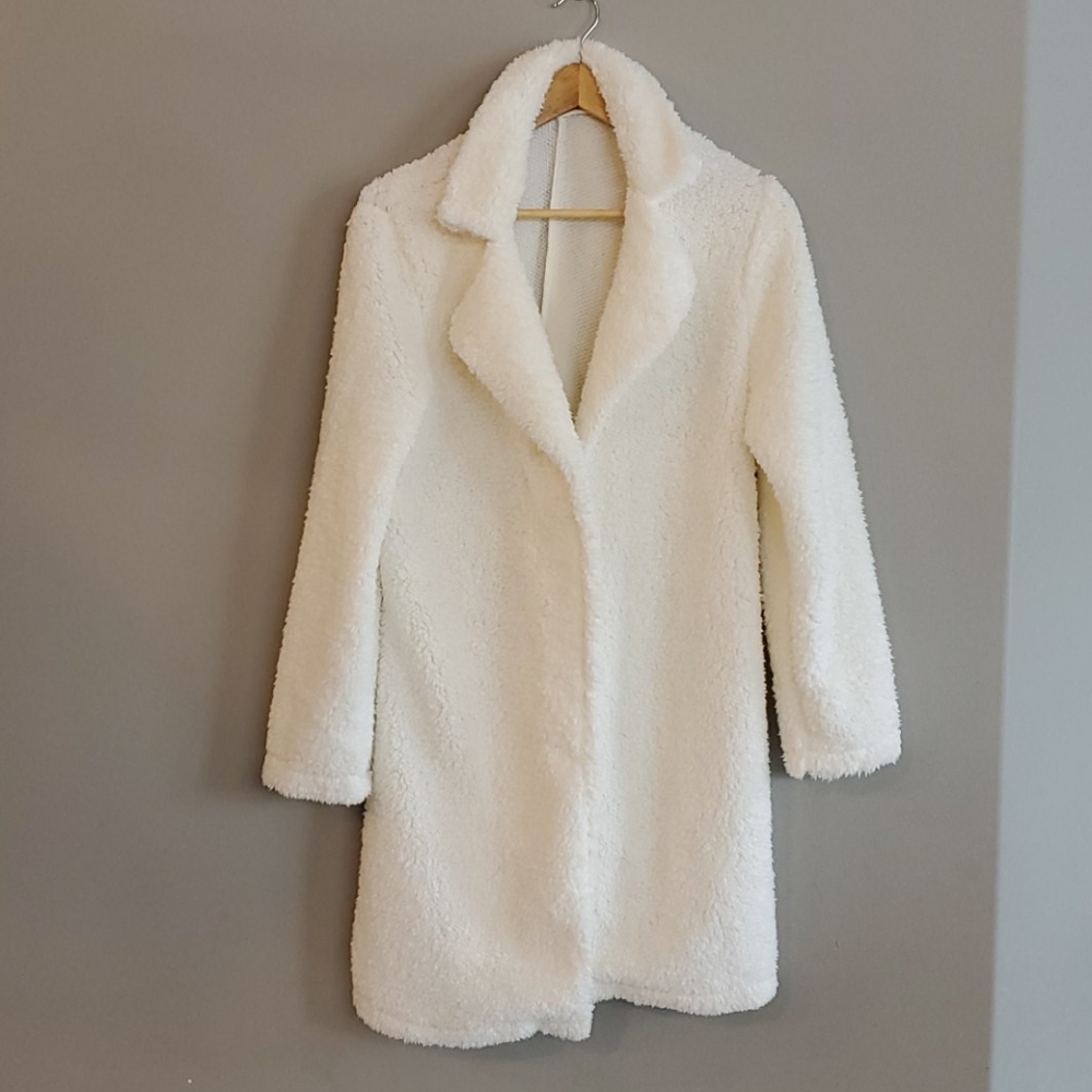 White teddy bear coat